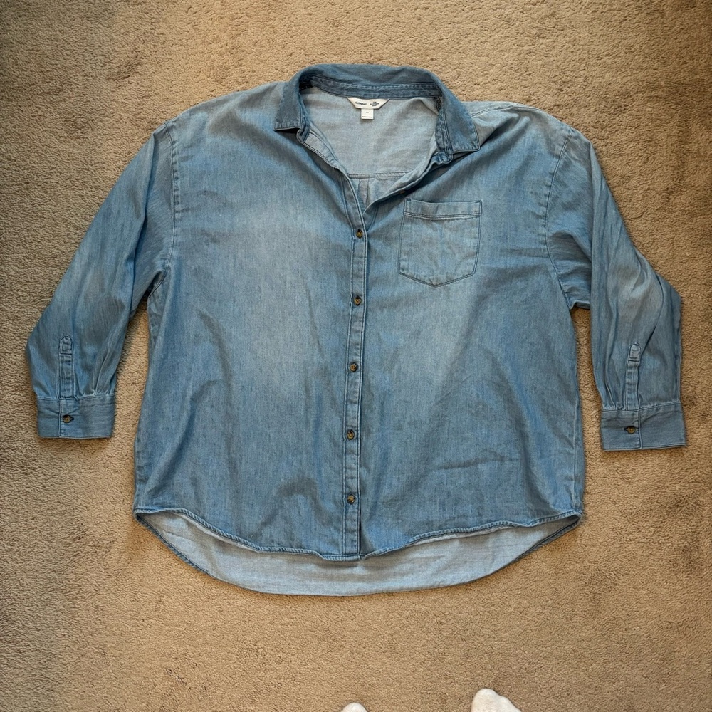 Old Navy Light Blue Denim Shirt
